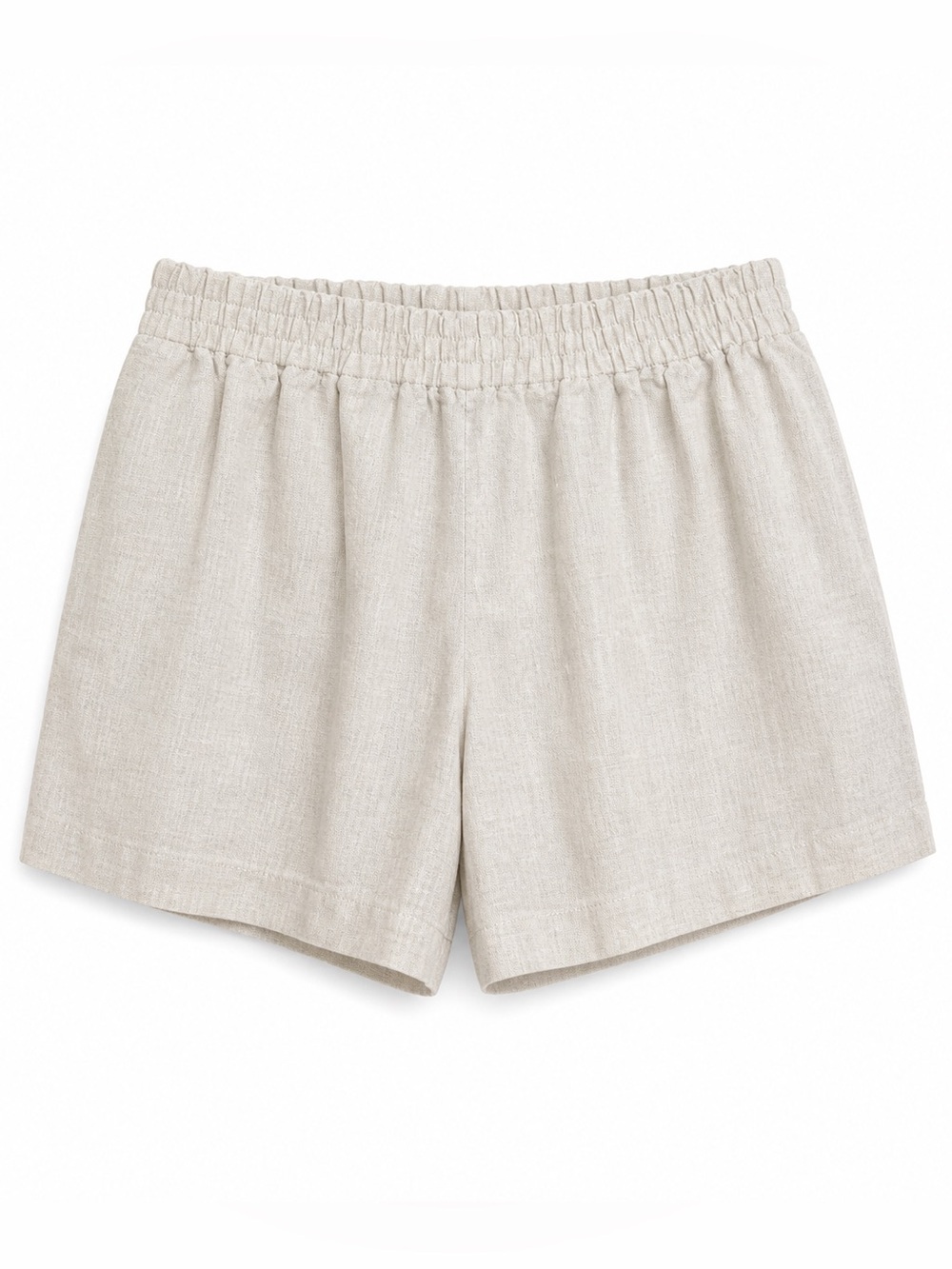 Reformation Mila Linen Shorts XL Beige Elastic Waist Summer‎